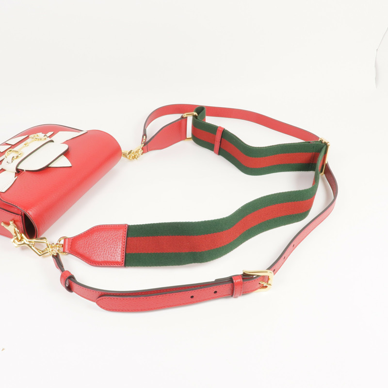 GUCCI 牛皮皮革Gucci x Adidas Horsebit 1955金扣肩背袋-5
