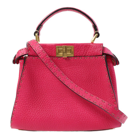 FENDI 牛皮皮革Selleria Peckaboo金扣手挽肩背兩用袋