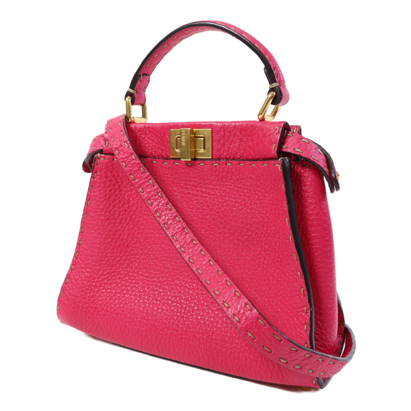 FENDI 牛皮皮革Selleria Peckaboo金扣手挽肩背兩用袋-1