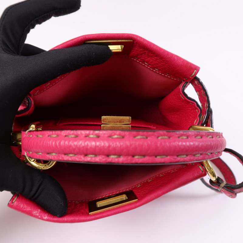 FENDI 牛皮皮革Selleria Peckaboo金扣手挽肩背兩用袋-4