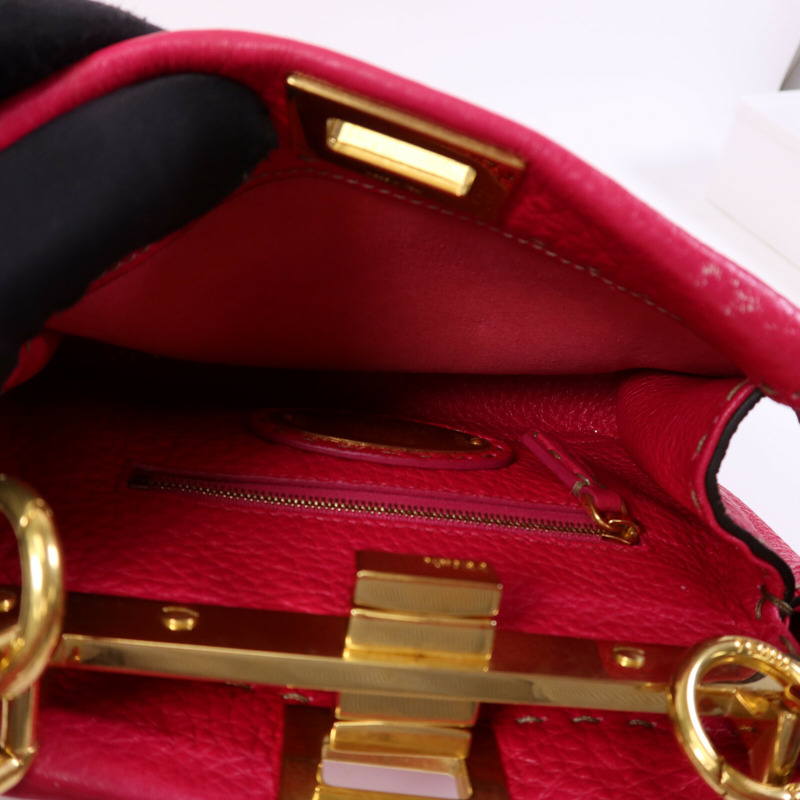 FENDI 牛皮皮革Selleria Peckaboo金扣手挽肩背兩用袋-6