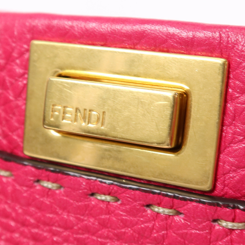 FENDI 牛皮皮革Selleria Peckaboo金扣手挽肩背兩用袋-7