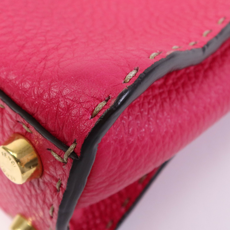 FENDI 牛皮皮革Selleria Peckaboo金扣手挽肩背兩用袋-13