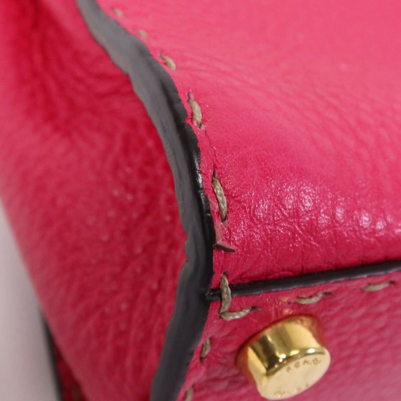 FENDI 牛皮皮革Selleria Peckaboo金扣手挽肩背兩用袋-14