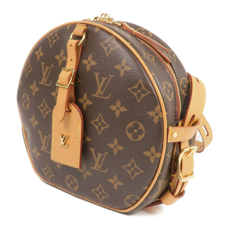 LOUIS VUITTON Monogram Boite Chapeau Souple金扣肩背袋棕色-1