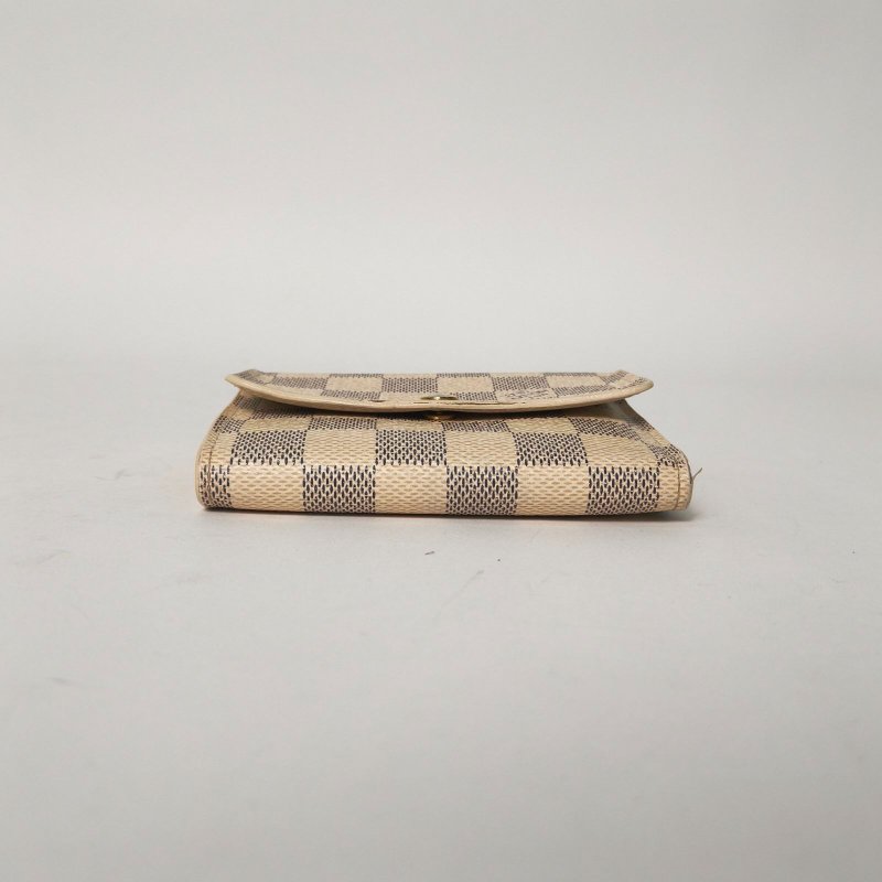 LOUIS VUITTON 白色棋盤格PVC2015短款錢包肩背包-4