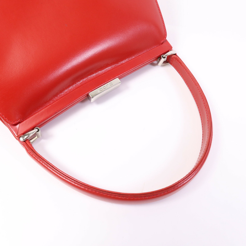 GUCCI 牛皮皮革Vintage Hand Bag銀扣手挽袋-8