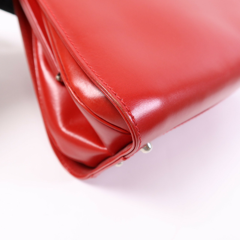 GUCCI 牛皮皮革Vintage Hand Bag銀扣手挽袋-11