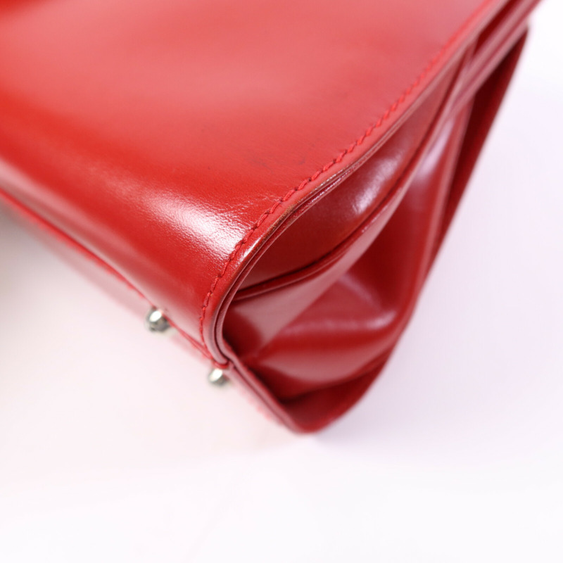 GUCCI 牛皮皮革Vintage Hand Bag銀扣手挽袋-12