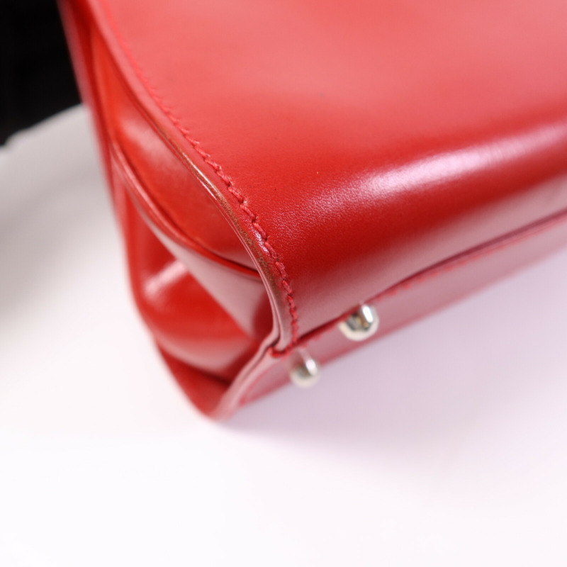 GUCCI 牛皮皮革Vintage Hand Bag銀扣手挽袋-13