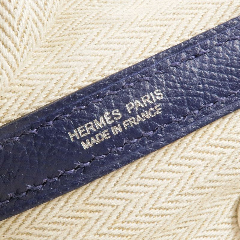 HERMES Epsom皮革Garden Party TPM銀扣手挽袋Bleu Saphir-5