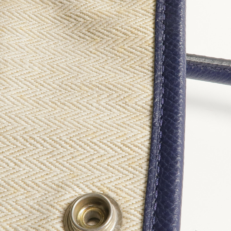 HERMES Epsom皮革Garden Party TPM銀扣手挽袋Bleu Saphir-17