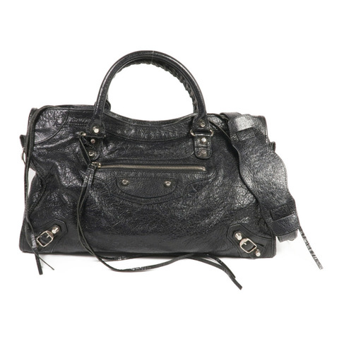 BALENCIAGA 牛皮皮革City Bag銀扣手挽肩背兩用袋