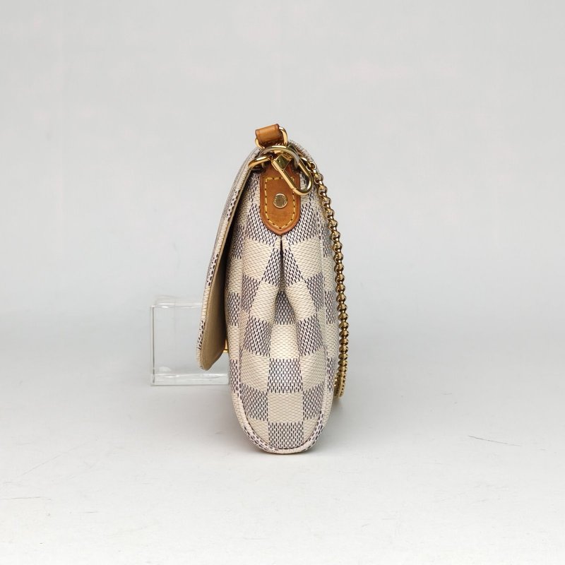 LOUIS VUITTON Favorite大號28白棋格PVC2015肩背包-1