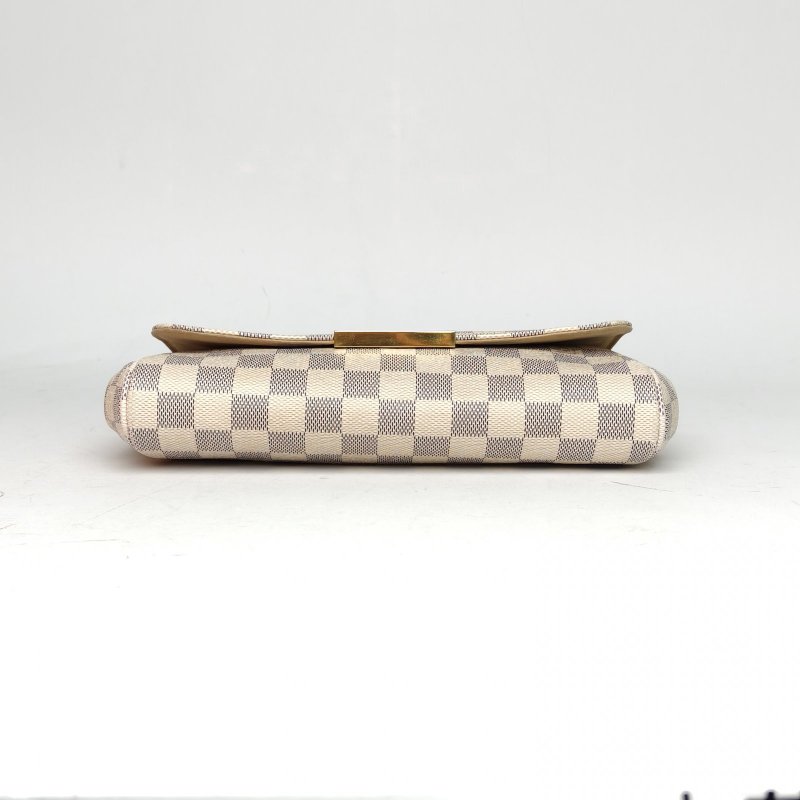 LOUIS VUITTON Favorite大號28白棋格PVC2015肩背包-4