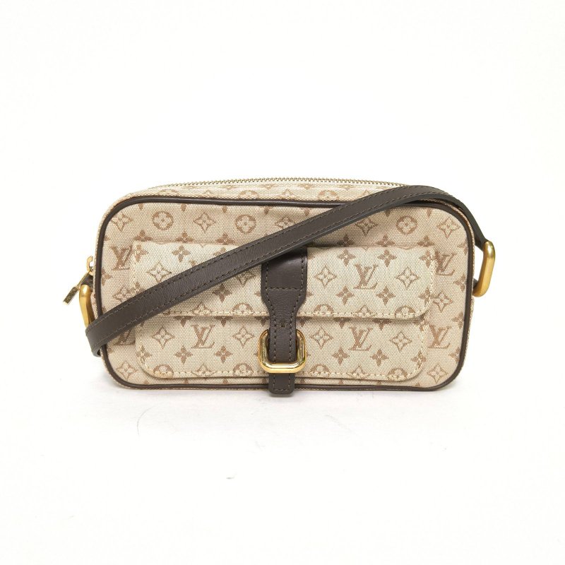 LOUIS VUITTON 米色帆布金扣2001老花單寧相機包斜挎包肩背包-0