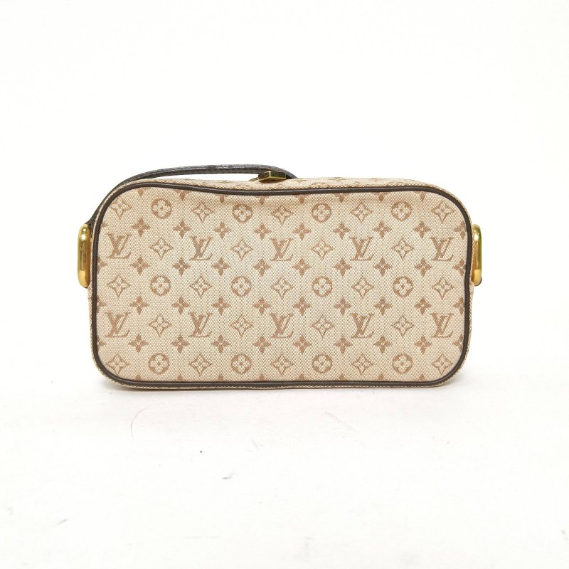 LOUIS VUITTON 米色帆布金扣2001老花單寧相機包斜挎包肩背包-2