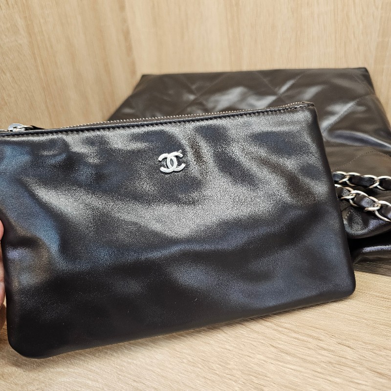 [品況超新聖誕甜價🎁] Chanel摩卡色牛皮銀釦小號22包-14