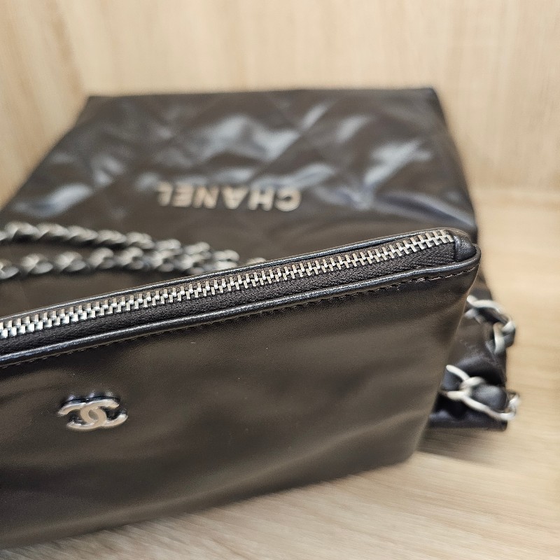 [品況超新聖誕甜價🎁] Chanel摩卡色牛皮銀釦小號22包-16