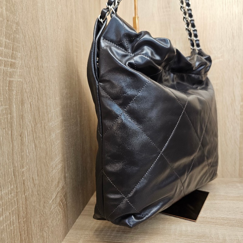 [品況超新聖誕甜價🎁] Chanel摩卡色牛皮銀釦小號22包-24