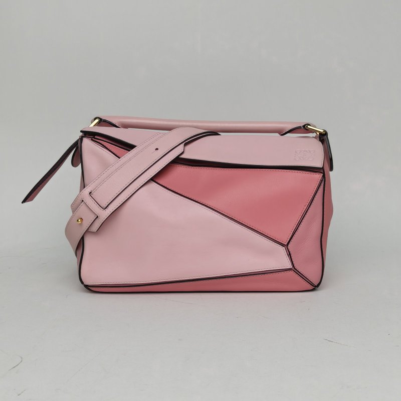 LOEWE Puzzle29幾何包中號拼色牛皮肩背包-0