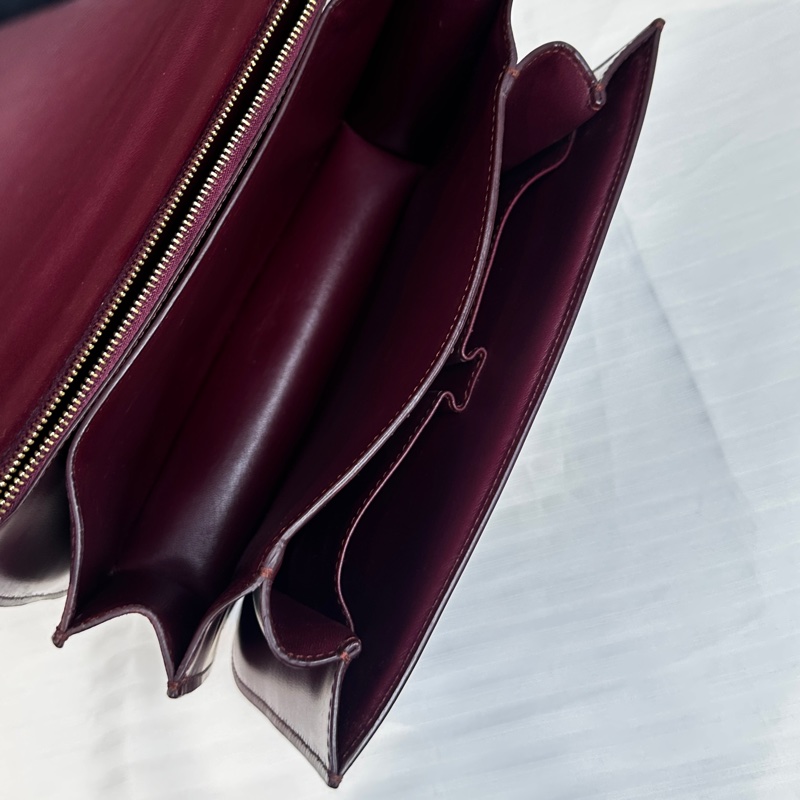 賽琳/Celine CLASSIC中號拋光牛皮革手袋 勃艮第紅24x6.5x19cm-7