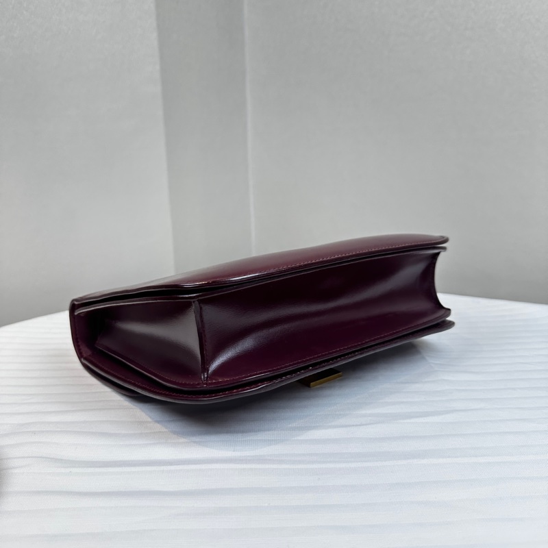 賽琳/Celine CLASSIC中號拋光牛皮革手袋 勃艮第紅24x6.5x19cm-12