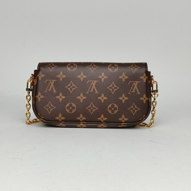 LOUIS VUITTON IVY鏈條腋下包老花PVC金扣晶片肩背包-2