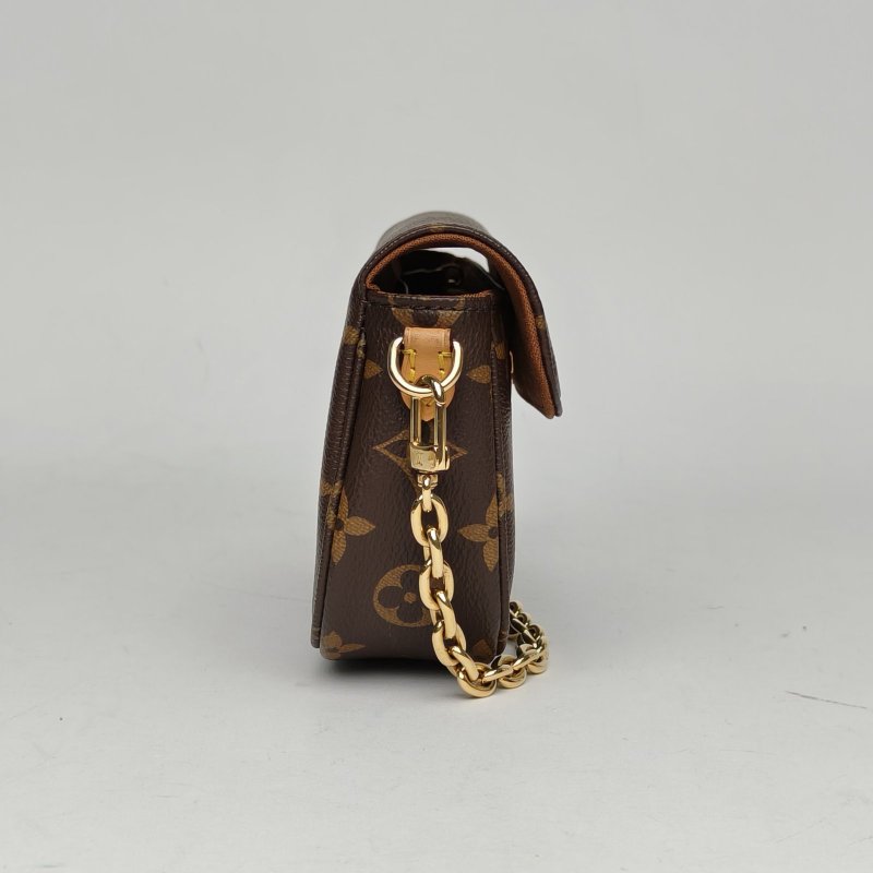 LOUIS VUITTON IVY鏈條腋下包老花PVC金扣晶片肩背包-3