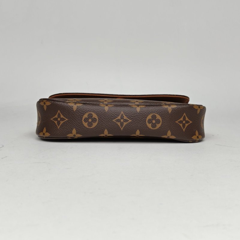 LOUIS VUITTON IVY鏈條腋下包老花PVC金扣晶片肩背包-4