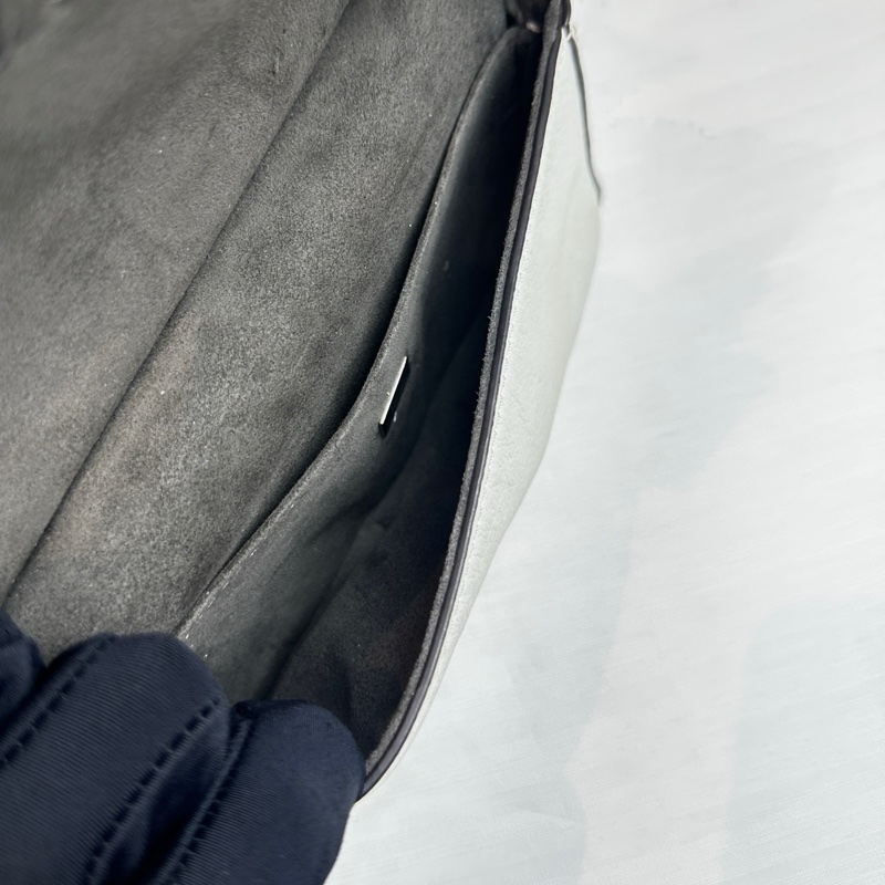 芬迪/Fendi 白色/淺藍色雙色手提斜背兩用袋 17x6.5x11cm-13