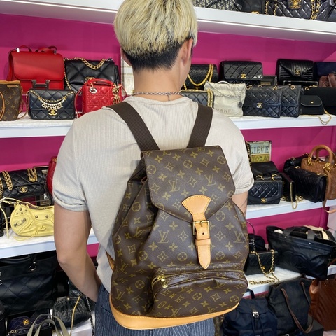 Lv 老花後背包/王吉娜古董精品