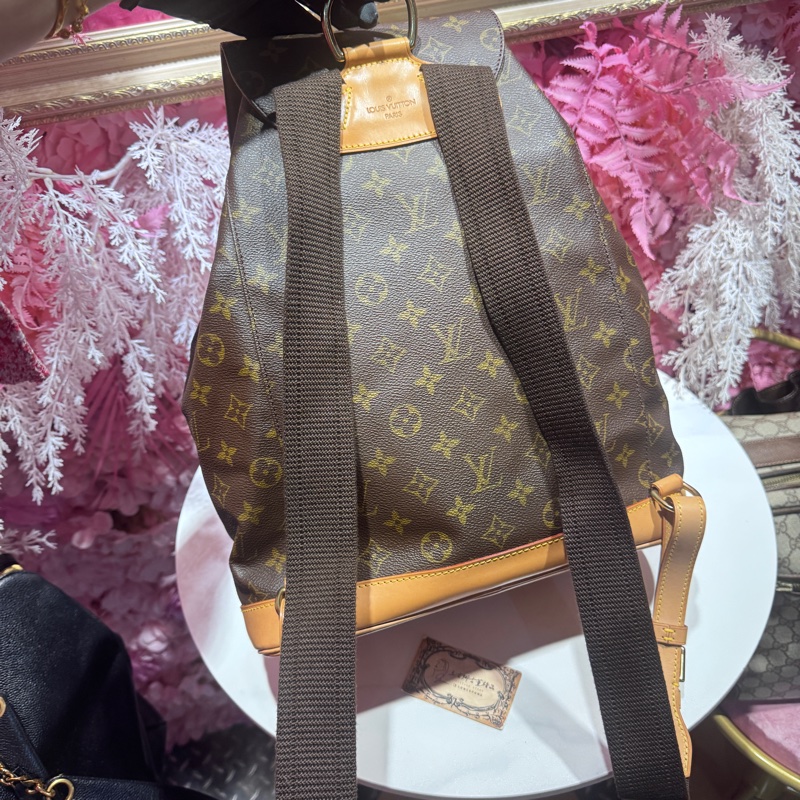 Lv 老花後背包/王吉娜古董精品-5