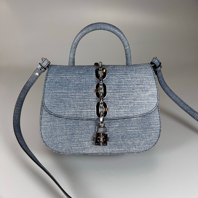 LV M54606 牛仔藍水波紋鎖頭手提斜肩包-0