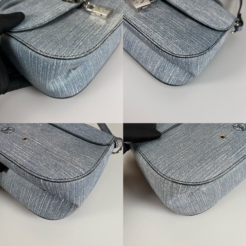 LV M54606 牛仔藍水波紋鎖頭手提斜肩包-12