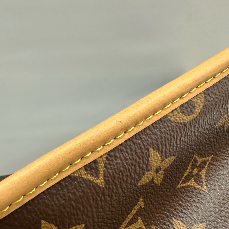 LV M45985 原花金釦法棍包 編織背帶-11