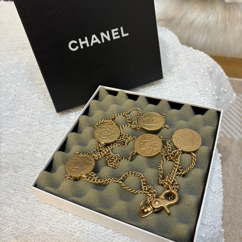 Chanel 08A 淡金 金幣腰鏈-2