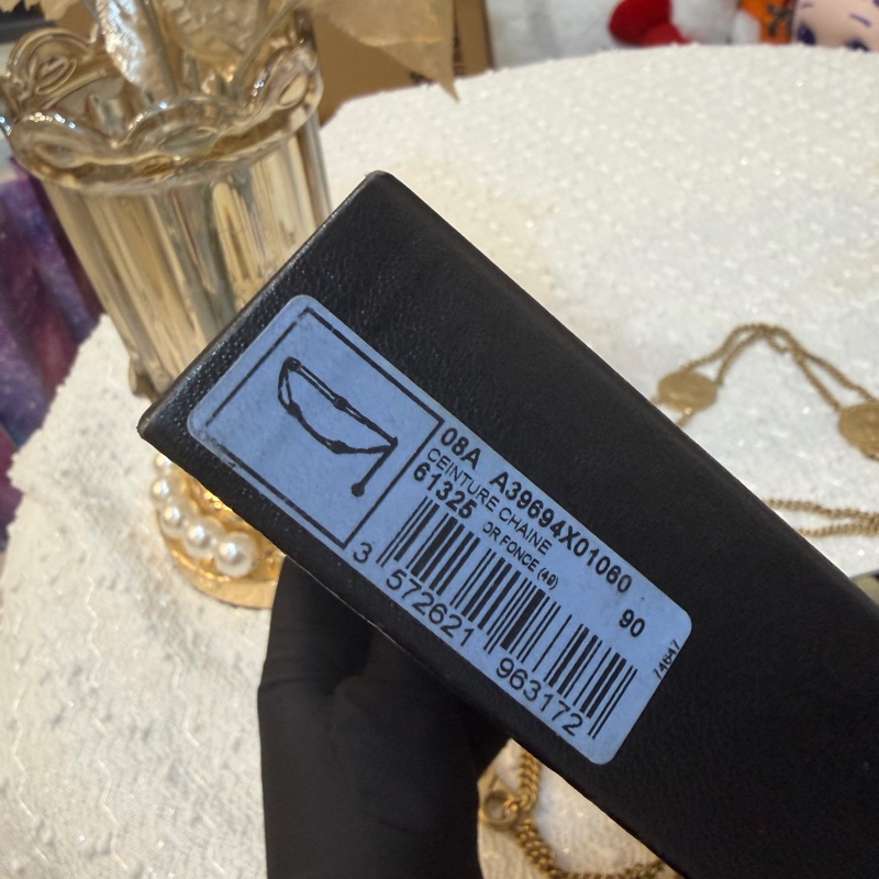 Chanel 08A 淡金 金幣腰鏈-15