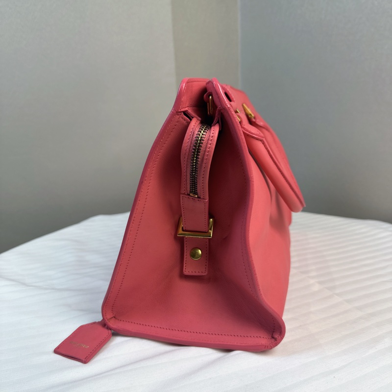 圣罗兰/Saint laurent 玫粉色斜背手提医生包 30x14x21.5cm-2