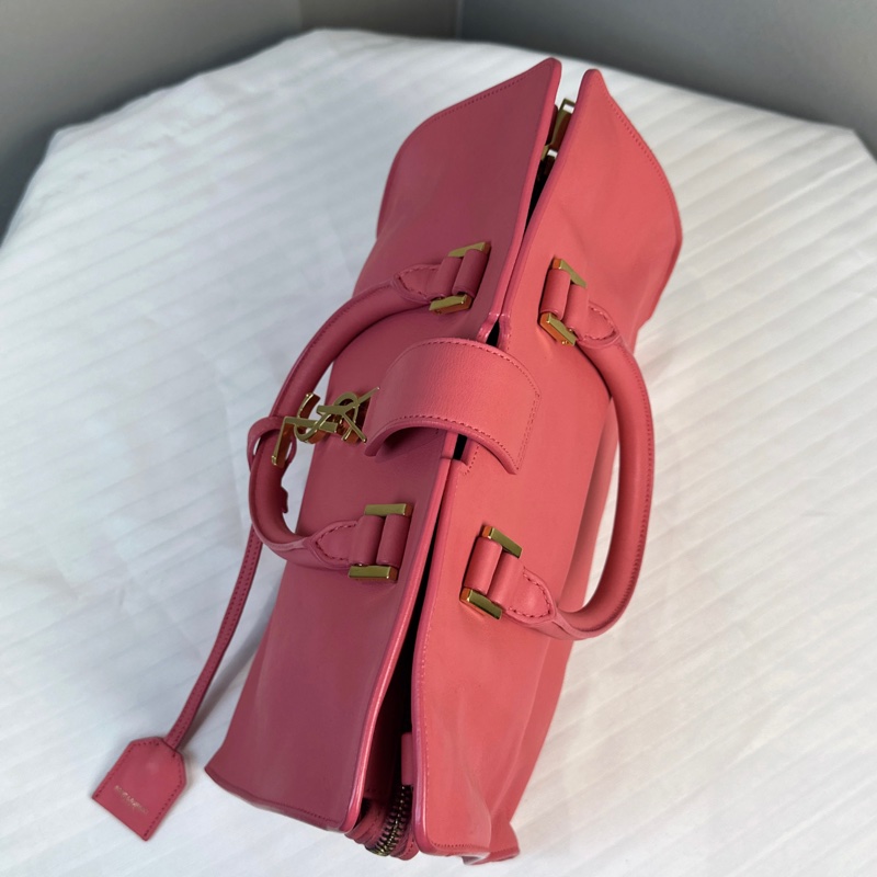 圣罗兰/Saint laurent 玫粉色斜背手提医生包 30x14x21.5cm-4