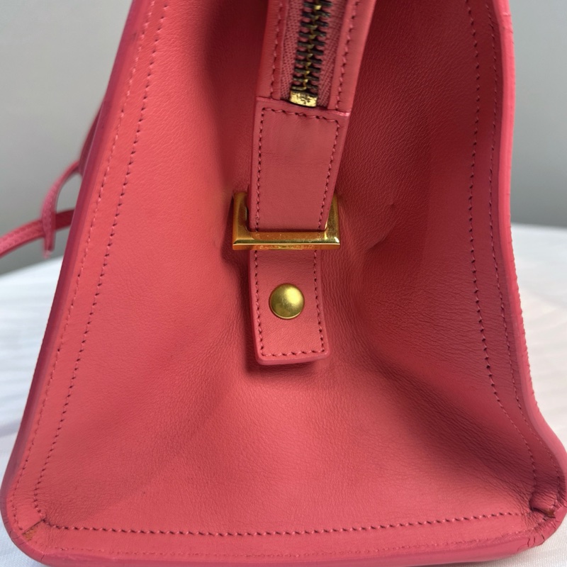 圣罗兰/Saint laurent 玫粉色斜背手提医生包 30x14x21.5cm-14