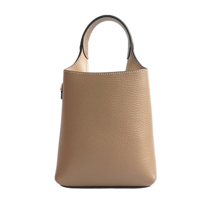 T Logo 超小號手提/斜背二用皮革手機包(鴿子灰)-2