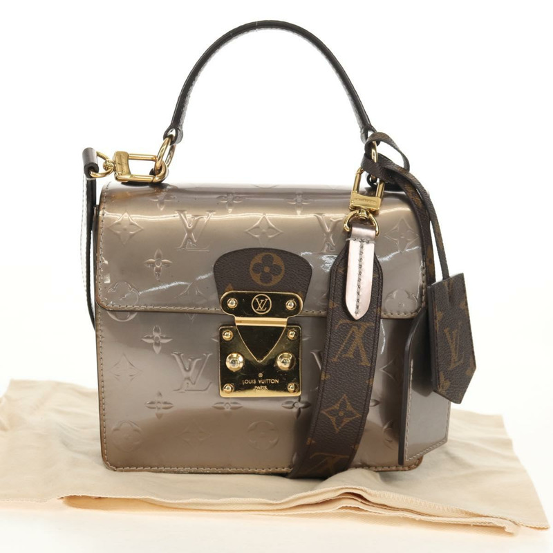 【日本直送】路易威登 Monogram Vernis Spring Street PM 手袋 銀色 M90567 LV 正品 142967V-11