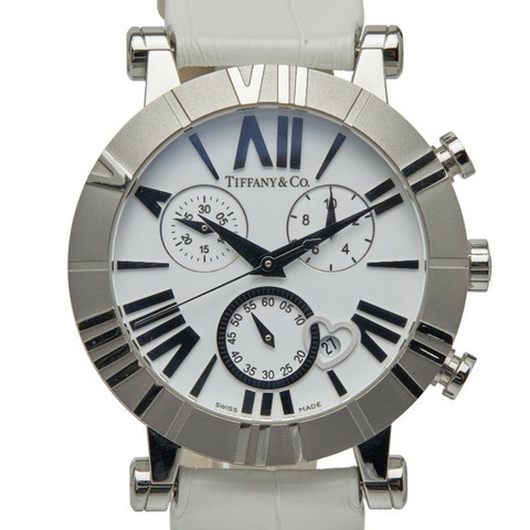 Tiffany & Co. Atlas 手錶 Z1301.32.11A20A71A，石英機芯，白色錶盤，不鏽鋼，皮革，女士款。