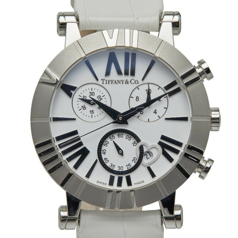 Tiffany & Co. Atlas 手錶 Z1301.32.11A20A71A,石英機芯,白色錶盤,不鏽鋼,皮革,女士款。-0