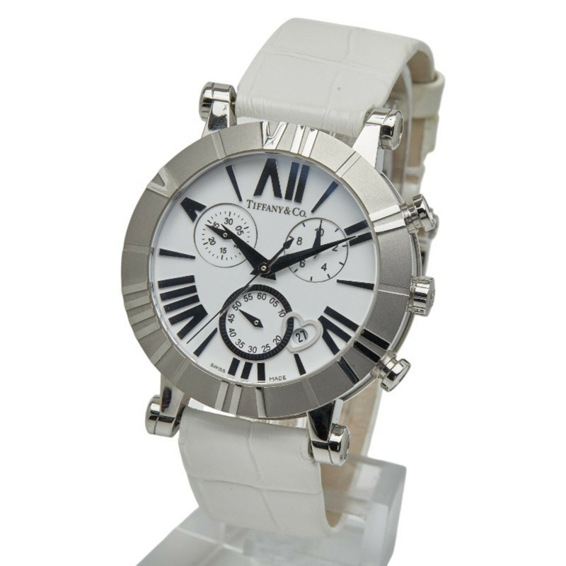 Tiffany & Co. Atlas 手錶 Z1301.32.11A20A71A,石英機芯,白色錶盤,不鏽鋼,皮革,女士款。-1