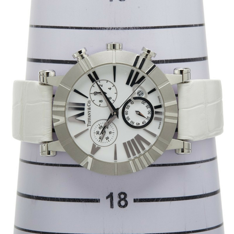 Tiffany & Co. Atlas 手錶 Z1301.32.11A20A71A,石英機芯,白色錶盤,不鏽鋼,皮革,女士款。-11