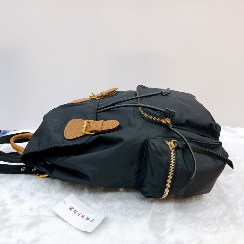 莉亞精品♡Burberry 4014879黑後背包 二手-5