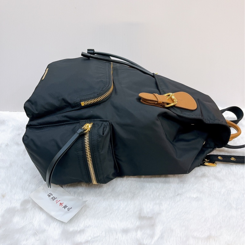 莉亞精品♡Burberry 4014879黑後背包 二手-6