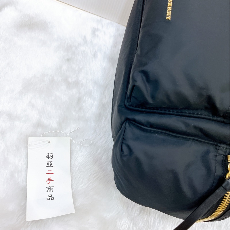 莉亞精品♡Burberry 4014879黑後背包 二手-7